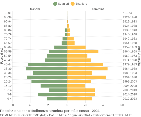 Grafico cittadini stranieri - Riolo Terme 2024