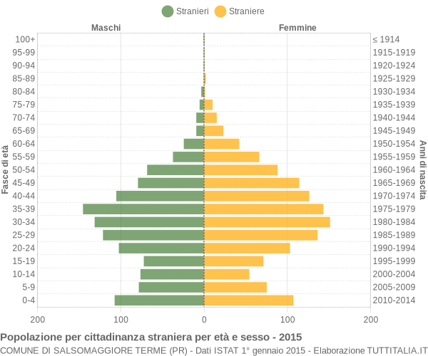 Grafico cittadini stranieri - Salsomaggiore Terme 2015