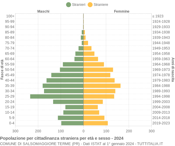 Grafico cittadini stranieri - Salsomaggiore Terme 2024