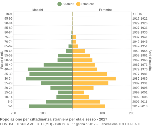 Grafico cittadini stranieri - Spilamberto 2017