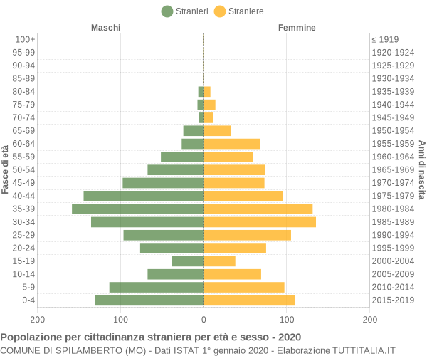 Grafico cittadini stranieri - Spilamberto 2020