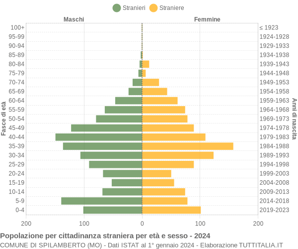 Grafico cittadini stranieri - Spilamberto 2024