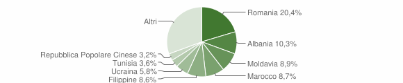Grafico cittadinanza stranieri - Casalecchio di Reno 2011