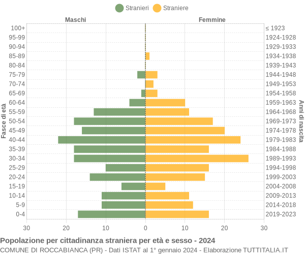 Grafico cittadini stranieri - Roccabianca 2024