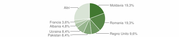 Grafico cittadinanza stranieri - Albareto 2010
