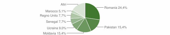 Grafico cittadinanza stranieri - Albareto 2013