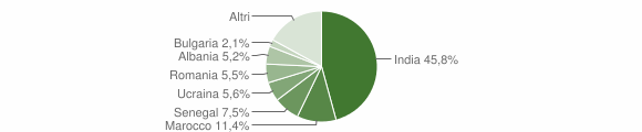 Grafico cittadinanza stranieri - Campegine 2012