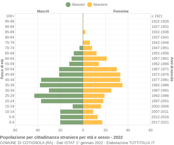 Grafico cittadini stranieri - Cotignola 2022