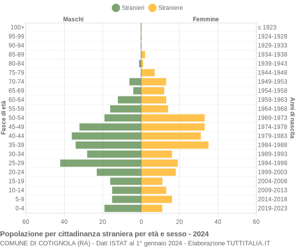 Grafico cittadini stranieri - Cotignola 2024