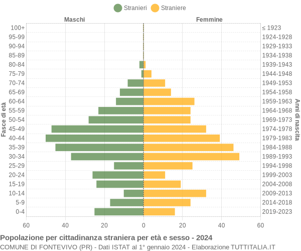 Grafico cittadini stranieri - Fontevivo 2024