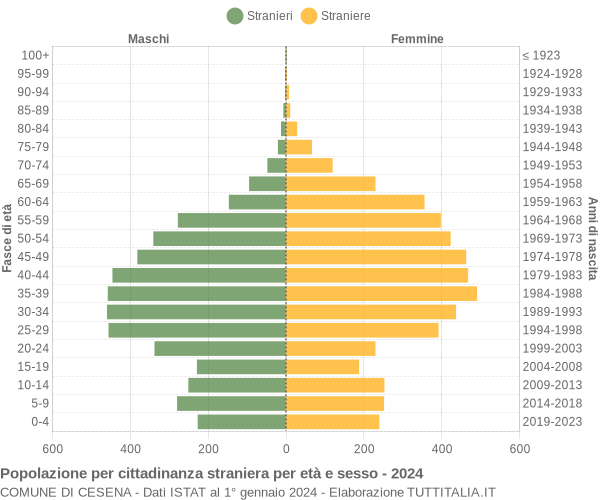 Grafico cittadini stranieri - Cesena 2024