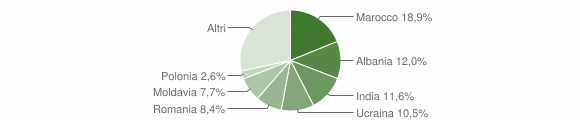 Grafico cittadinanza stranieri - Gattatico 2011