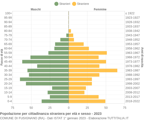 Grafico cittadini stranieri - Fusignano 2023