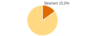 Percentuale cittadini stranieri Comune di Mirandola (MO)