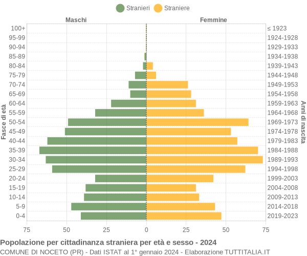 Grafico cittadini stranieri - Noceto 2024