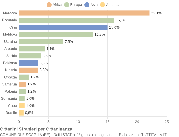 Grafico cittadinanza stranieri - Fiscaglia 2012