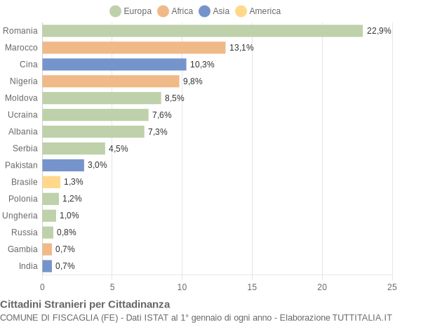 Grafico cittadinanza stranieri - Fiscaglia 2020