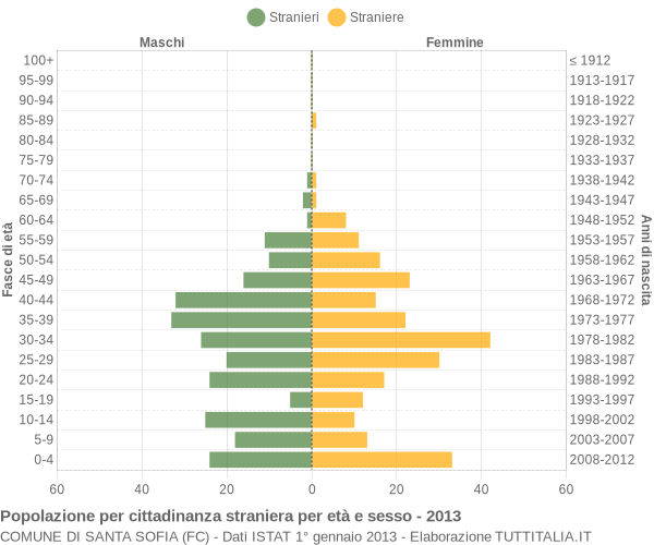 Grafico cittadini stranieri - Santa Sofia 2013