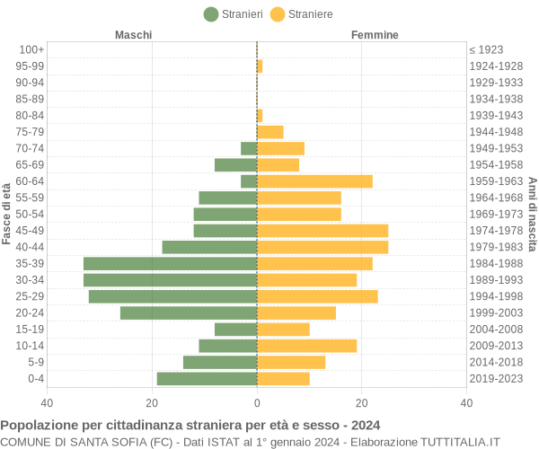 Grafico cittadini stranieri - Santa Sofia 2024