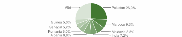 Grafico cittadinanza stranieri - Boretto 2013