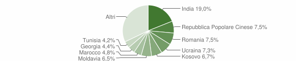 Grafico cittadinanza stranieri - Albinea 2012