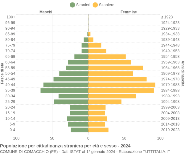 Grafico cittadini stranieri - Comacchio 2024