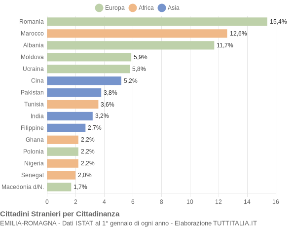 Grafico cittadinanza stranieri - 2015