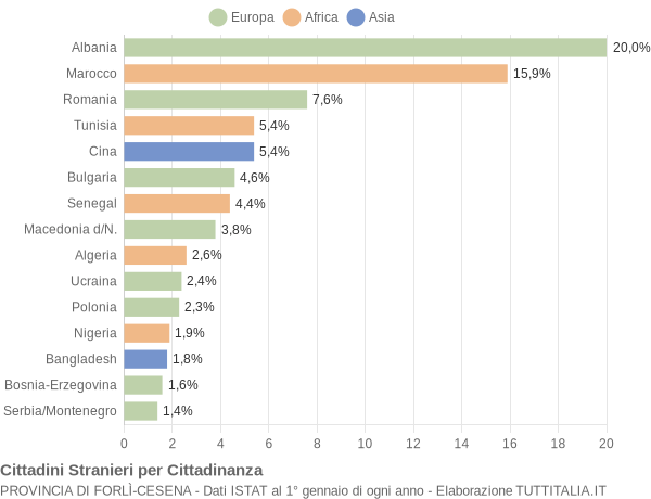 Grafico cittadinanza stranieri - 2004