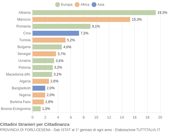 Grafico cittadinanza stranieri - 2006