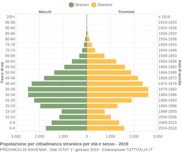 Grafico cittadini stranieri - 2019