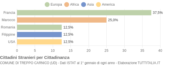 Grafico cittadinanza stranieri - Treppo Carnico 2004