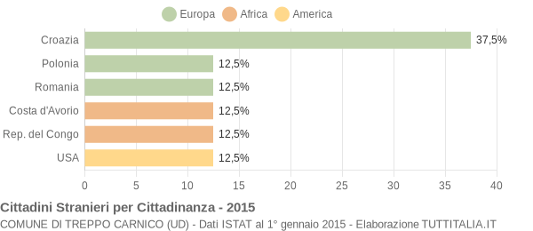 Grafico cittadinanza stranieri - Treppo Carnico 2015