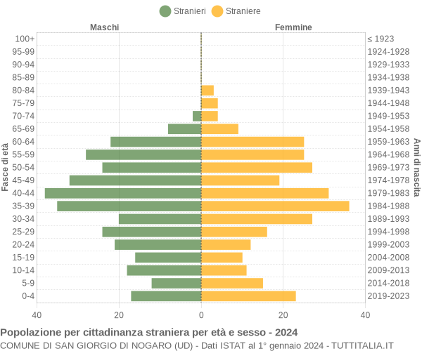 Grafico cittadini stranieri - San Giorgio di Nogaro 2024