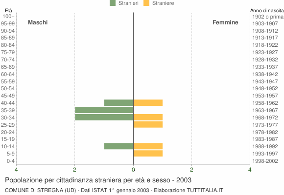 Grafico cittadini stranieri - Stregna 2003