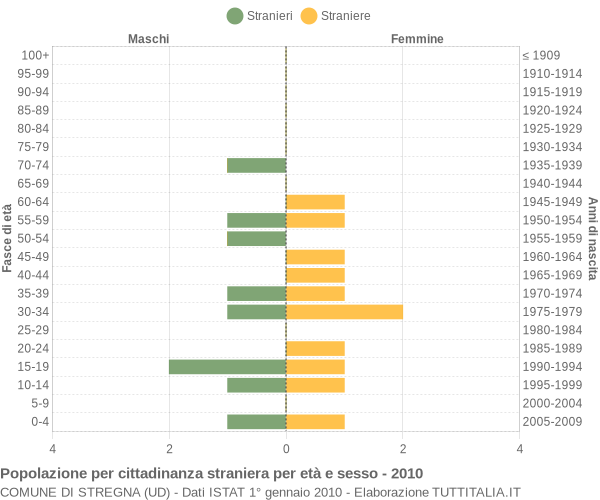 Grafico cittadini stranieri - Stregna 2010