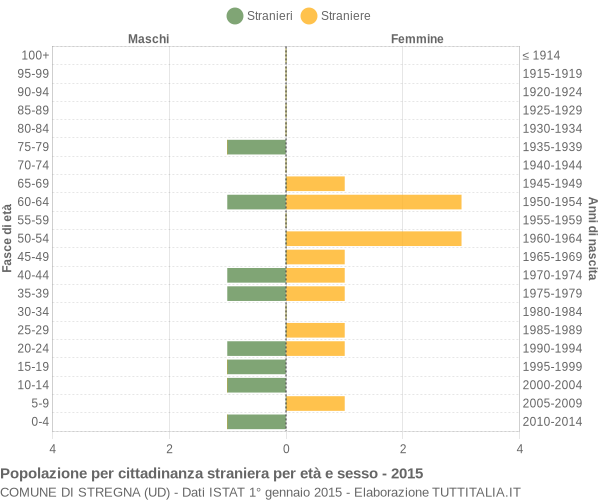 Grafico cittadini stranieri - Stregna 2015