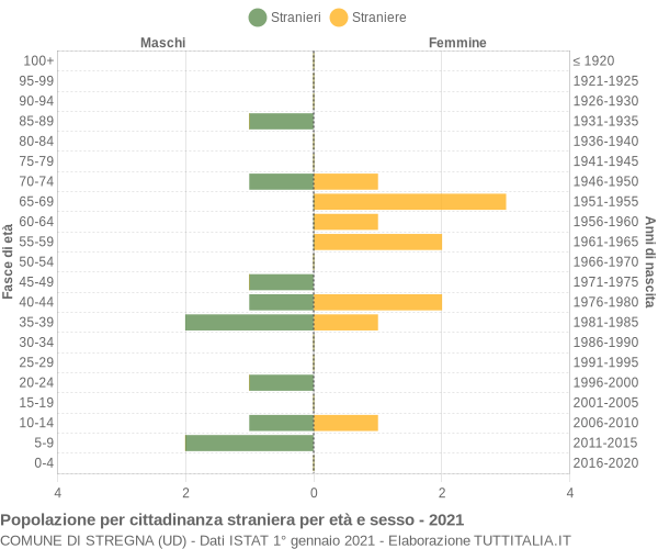 Grafico cittadini stranieri - Stregna 2021