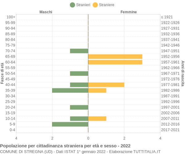 Grafico cittadini stranieri - Stregna 2022