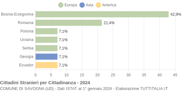 Grafico cittadinanza stranieri - Savogna 2024