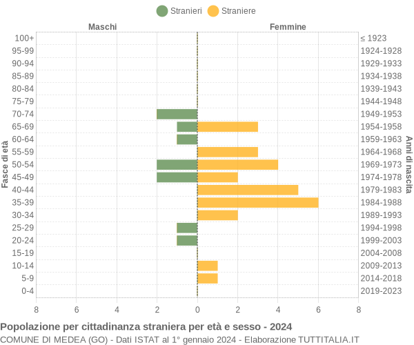 Grafico cittadini stranieri - Medea 2024