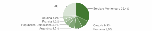 Grafico cittadinanza stranieri - Dignano 2004