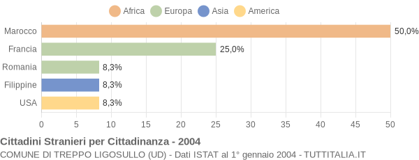 Grafico cittadinanza stranieri - Treppo Ligosullo 2004