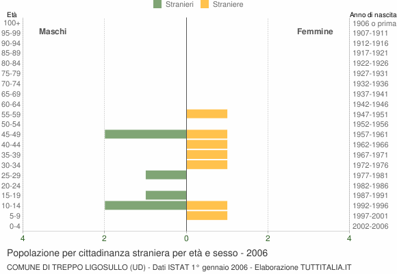 Grafico cittadini stranieri - Treppo Ligosullo 2006