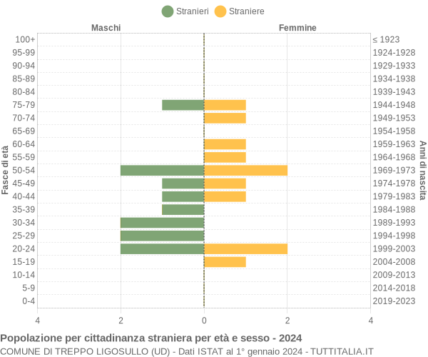 Grafico cittadini stranieri - Treppo Ligosullo 2024