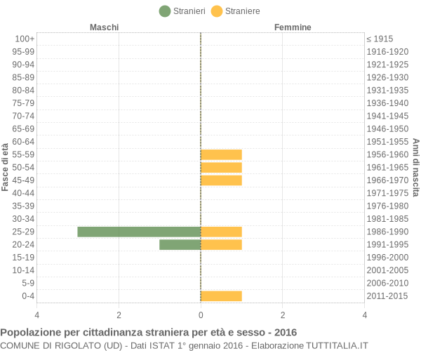 Grafico cittadini stranieri - Rigolato 2016