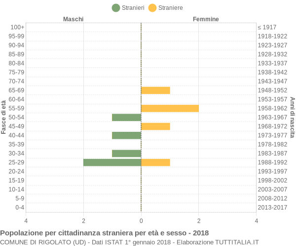 Grafico cittadini stranieri - Rigolato 2018