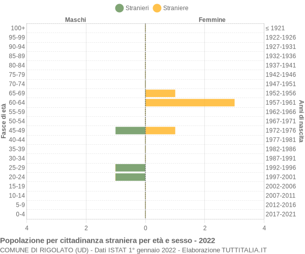 Grafico cittadini stranieri - Rigolato 2022