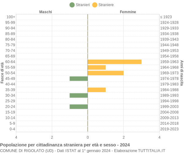 Grafico cittadini stranieri - Rigolato 2024