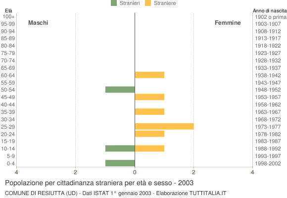 Grafico cittadini stranieri - Resiutta 2003