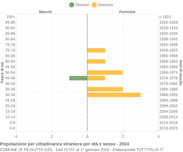 Grafico cittadini stranieri - Resiutta 2024